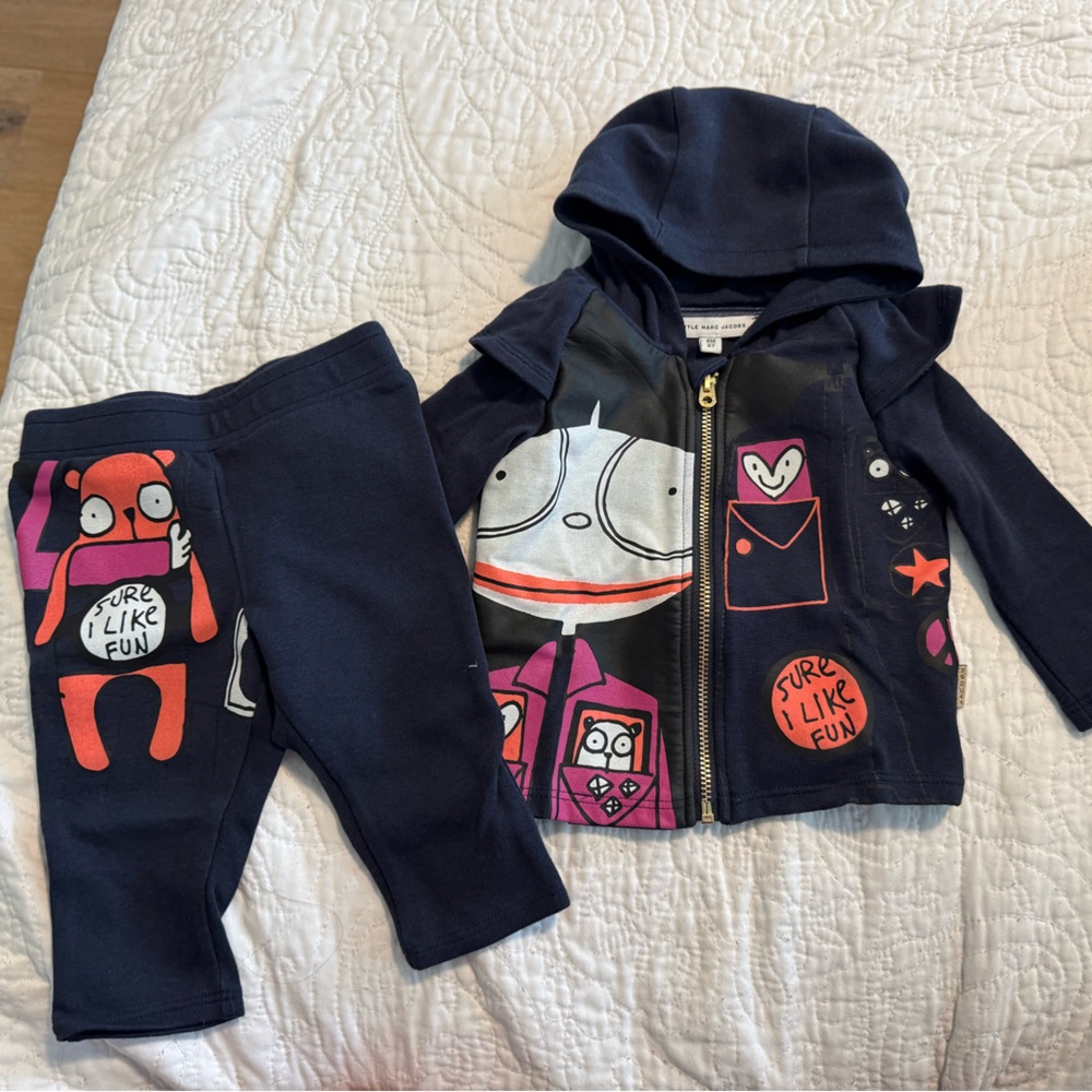 Little Marc Jacobs Navy and Multicolor Kids Matching Set